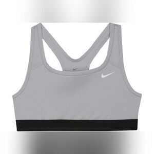 NWT Nike Dry Fit Light Gray With Black Band Athletic Sports Bra XL